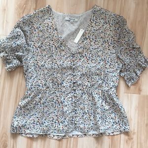 Madewell floral silk blouse
